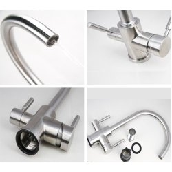 Osmosearmatur 3-vejs HALIFAX rustfrit stl hjglans